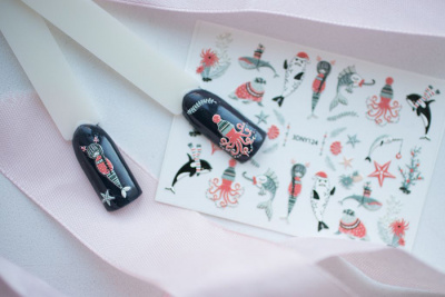 MALGRAT Nails 3D Слайдер-дизайн ОБЪЕМНЫЕ 3D СЛАЙДЕРЫ 3D Новый год 3DNY124