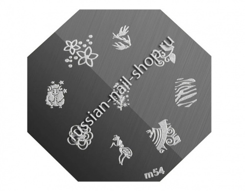 Трафарет с шаблонами для стемпинга (m54)