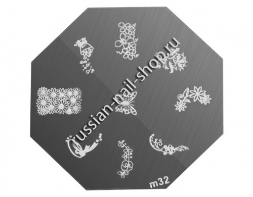 Трафарет с шаблонами для стемпинга (m32)