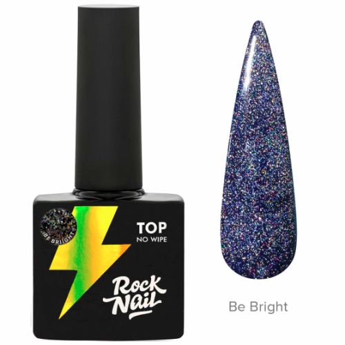 RockNail Топ светоотражающий голографический Be Bright 10 мл.