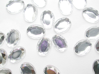 Стразы - Овал, белые 3 х 5 мм. (Y1CL77E) - 60 шт./банка