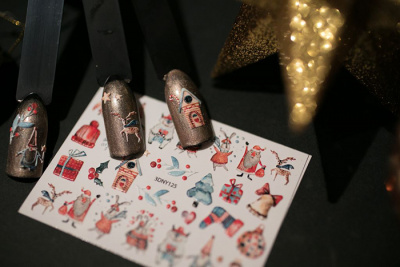 MALGRAT Nails 3D Слайдер-дизайн ОБЪЕМНЫЕ 3D СЛАЙДЕРЫ 3D Новый год 3DNY125