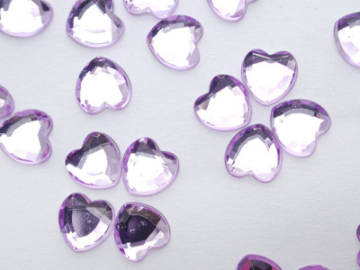 Стразы - Сердце, светло-фиолетовые 6 мм. (Y1CL85D) 50 шт./банка
