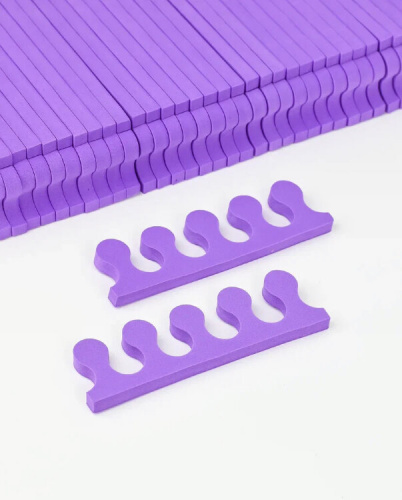 Разделители пальцев для педикюра жесткие упаковка 100 пар Сиреневые
