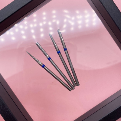 KristallNails, Твердосплавная фреза Игла фиссурная Средняя (Синяя) 31013