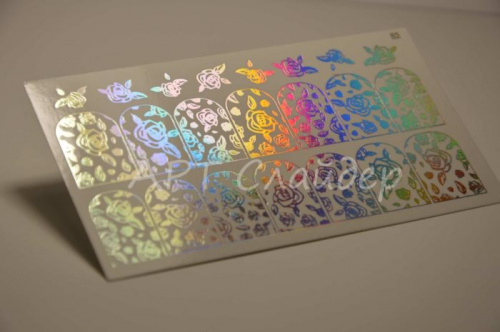 Слайдер дизайн фольгированный 52 серебро спектр