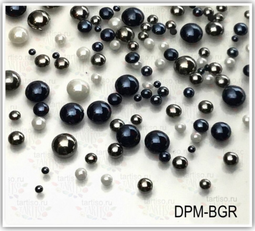 Дизайн Жемчуг микс в пакете 6 Черно-серый DPM-BGR