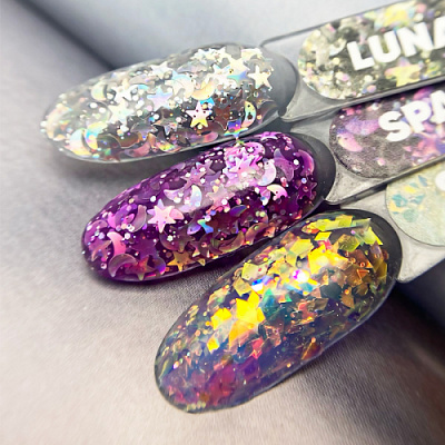 Patrisa Nail Гель для дизайна с глиттером GALAXY GEL Sunset 5 гр. AE107