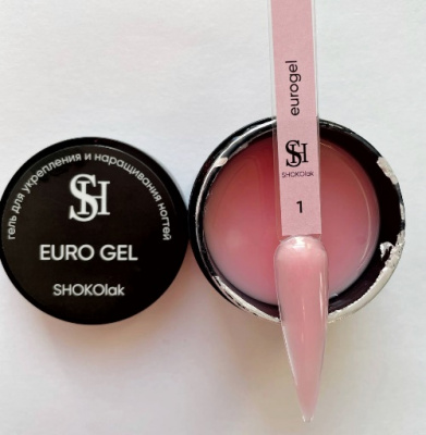 SHOKOlak Гель для укрепления и наращивания EURO GEL 1 15 мл. SHOKOlak Гель для укрепления и наращивания EURO GEL 1 15 мл.