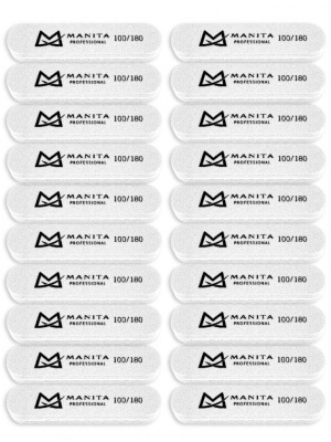 MANITA Professional Бафик Мини овал БЕЛЫЙ 100/180 грит, 20 шт/уп.