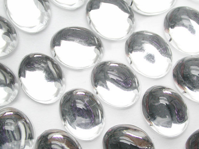 Стразы - Овал, прозрачные 8 х 10 мм. (Y1CL71E) 25 шт./банка