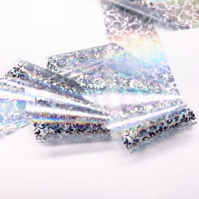 Фольга переводная ZOO Хром Голография листья/цветочки 4х50 см. 1475