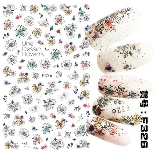 Наклейки Nail Sticker F326 NM-000 Наклейки Nail Sticker F326 NM-000