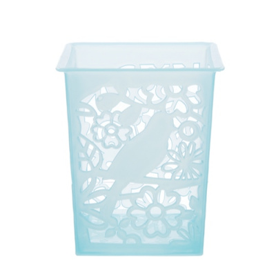 Стакан для инструментов и кистей пластиковый квадратный Planet Nails 19375 голубой