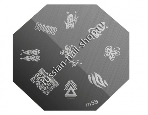 Трафарет с шаблонами для стемпинга (m59)