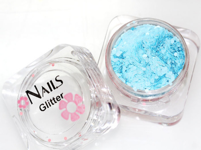 Глиттер Nails квадр.банка Y1BV091 круглые 2 мм. Пастельный голубой