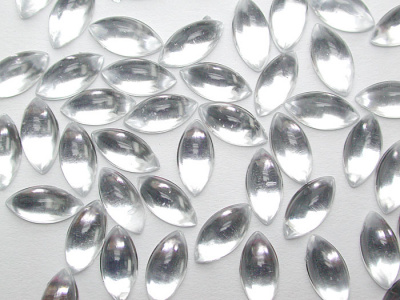 Стразы - Миндаль, белые 5 х 10 мм. (Y1CL76D) 50 шт./банка