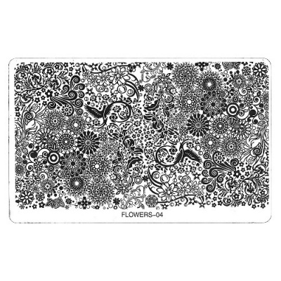 Трафарет металлический для стемпинга большой - Журавли (в индивидуальной упаковке) FL-04