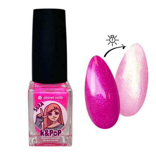 Planet Nails Лак для ногтей флуоресцентный K&PoP SoRa 261 12 мл.
