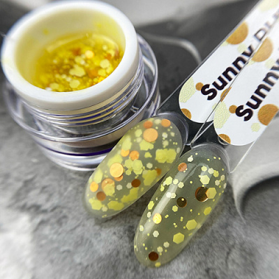 Patrisa Nail Гель для дизайна с крупным глиттером BUBBLE GEL Sunny 5 гр. BD152