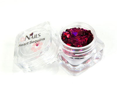 Глиттер Nails квадр.банка Y1BK415 сердце 3 мм. Розовый голография 6