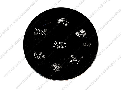 Трафарет с шаблонами для стемпинга JessNail J (B63)