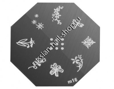 Трафарет с шаблонами для стемпинга (m16)