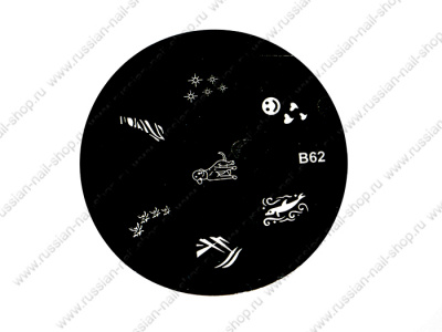 Трафарет с шаблонами для стемпинга JessNail J (B62)