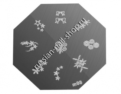 Трафарет с шаблонами для стемпинга (m08)