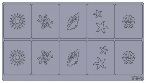 Трафареты для аэрографии на ногтях T34