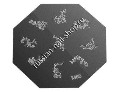 Трафарет с шаблонами для стемпинга (M68)