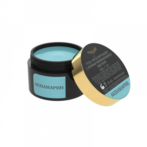 Опция Гель моделирующий самовыравнивающийся цветной Аквамарин 15 мл.