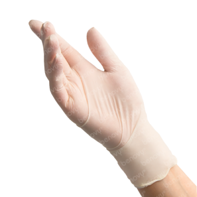 Перчатки латексные BENOVY Latex Chlorinated перчатки латексные, неопудренные, цвет натуральный бежевый, S, 100 шт. в упаковке