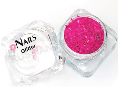 Глиттер Nails квадр.банка Y1BV096 круглые 2 мм. Малиновый