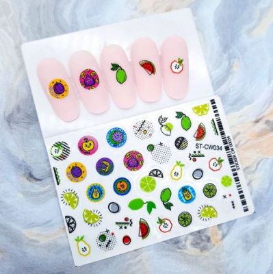 Самоклеящийся гладкий стикер для ногтей ST-CW034