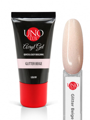 UNO LUX Акрил-гель Glitter Beige камуфлирующий 30 г. UNO LUX Акрил-гель Glitter Beige камуфлирующий 30 г.