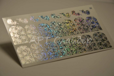 Слайдер дизайн фольгированный 63 серебро песок