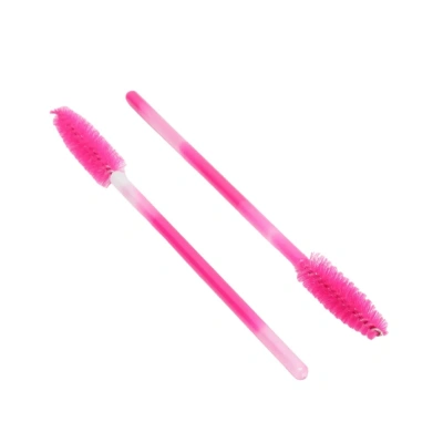 Щеточки для бровей и ресниц двухцветные розовые 50 шт.