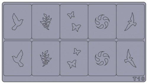 Трафареты для аэрографии на ногтях T10(A8)