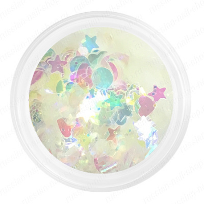 Камифубуки радужные прозрачные (микс ассорти) К65 5 гр. NE60