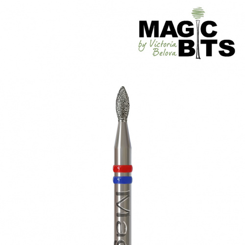 Magic Bits Алмазная фреза Почка 2,2 мм. Натуральный алмаз Средне-мягкая