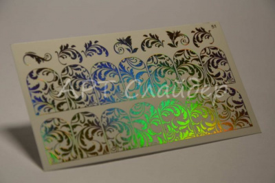 Слайдер дизайн фольгированный 51 серебро спектр