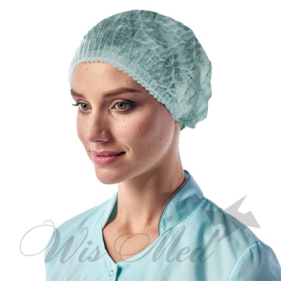 Шапочка Шарлотта, зеленая, нетканая 100 шт./уп.