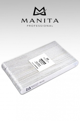 MANITA Professional Пилка для ногтей Прямая 180/240 грит 17,8 см.