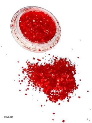 Дизайн Брокат красный RED-01