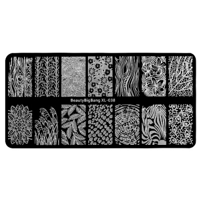 IRISK Трафарет для стемпинга металлический 6x12 см. П557-11 (124) BeautyBigBang XL-038