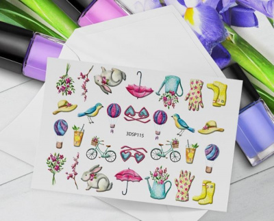 MALGRAT Nails 3D Слайдер-дизайн ОБЪЕМНЫЕ 3D СЛАЙДЕРЫ 3D Весна 3DSP115