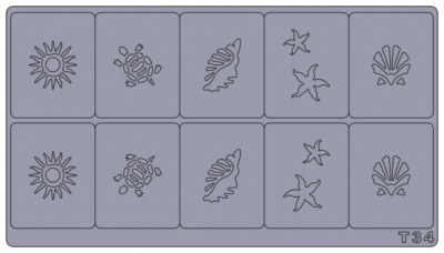 Трафареты для аэрографии на ногтях T34