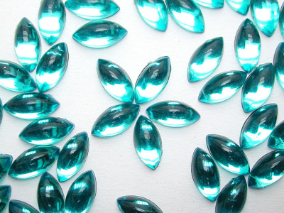 Стразы - Миндаль, сине-зеленые 4 х 8 мм. (Y1CL75B) - 60 шт./банка